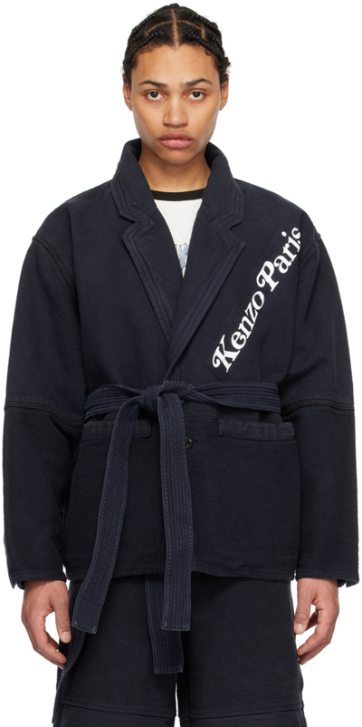 Shop Kenzo Navy  Paris Verdy Edition Workwear Jacket In Midnight Blue