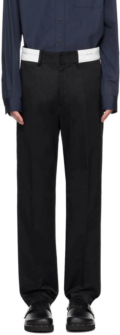 Shop Palm Angels Black Sartorial Trousers In Black Off