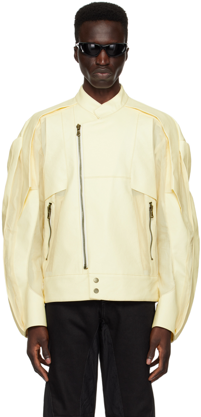 Shop Carnet-archive Off-white Crustacean Shell Jacket In Lemon