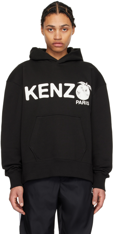 Shop Kenzo Black  Paris Orange Hoodie