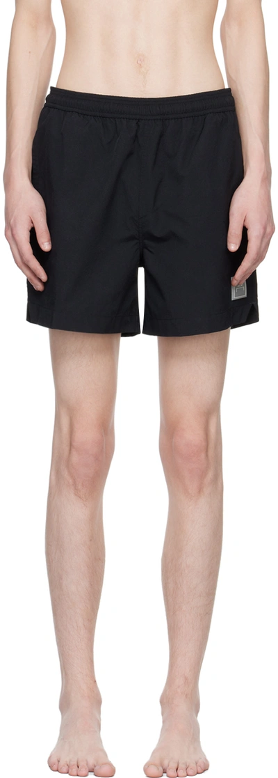 Shop A-cold-wall* Black Essential Swim Shorts