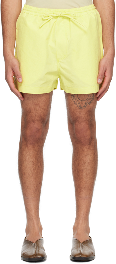Shop Nanushka Yellow Amil Shorts In Lumen