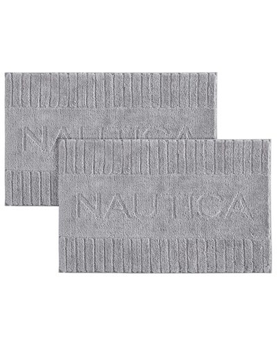 Nautica Logo Knit Bath Rug Set
