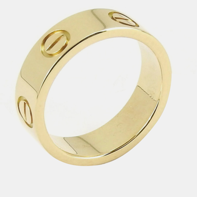 Pre-owned Cartier 18k Yellow Gold Love Band Ring Eu 50
