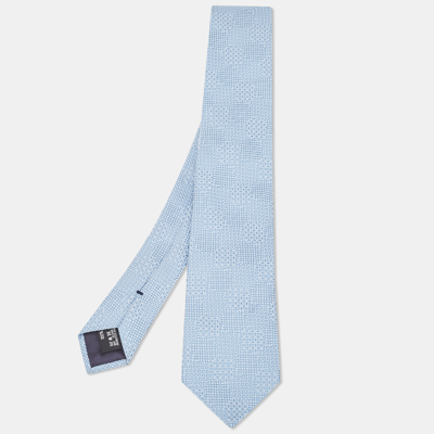 Pre-owned Giorgio Armani Blue Patterned Silk Tie