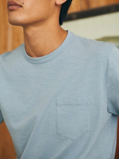 Shop Faherty Sunwashed Pocket T-shirt (tall) In Blue Breeze