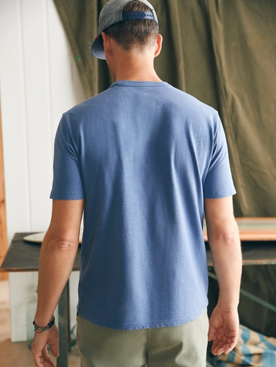 Shop Faherty Sunwashed Pocket T-shirt (tall) In Blue Horizon