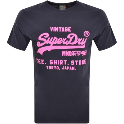 Shop Superdry Vintage Vl T Shirt Navy