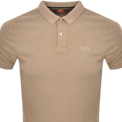 Shop Superdry Short Sleeved Polo T Shirt Brown