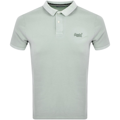 Shop Superdry Short Sleeved Polo T Shirt Green