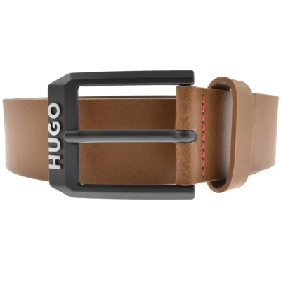Shop Hugo Gelio Leather Belt Brown