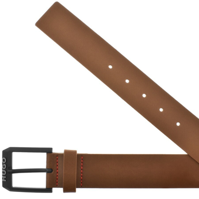 Shop Hugo Gelio Leather Belt Brown