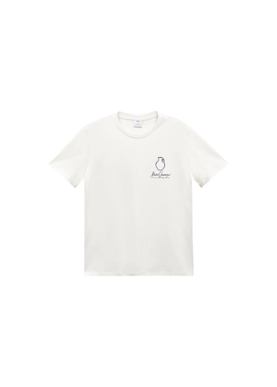Shop Mango 100% Cotton T-shirt With Printed Detail White In Blanc