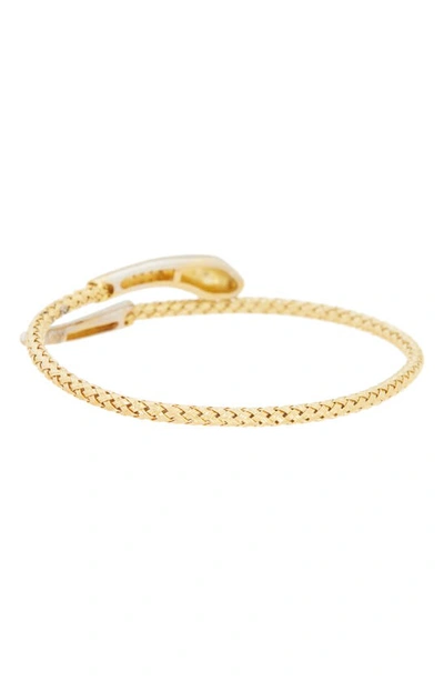 Meshmerise Pavé Diamond Bypass Bracelet In Yellow
