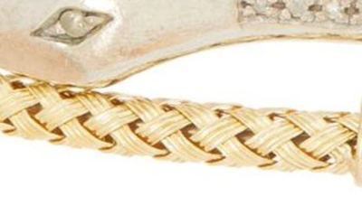 Meshmerise Pavé Diamond Bypass Bracelet In Yellow