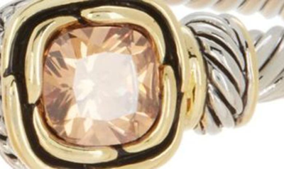 Shop Meshmerise Two-tone Citrine End Cap Cuff Bracelet In Two Tone