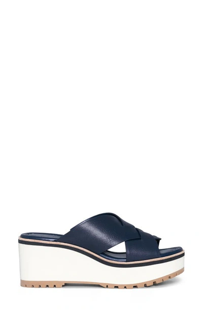 Donald Pliner Wedge Platform Sandal In Navy