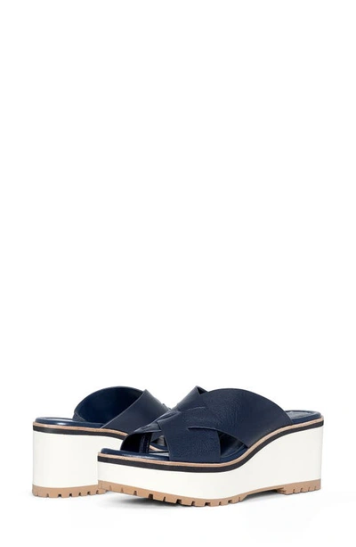 Shop Donald Pliner Wedge Platform Sandal In Navy