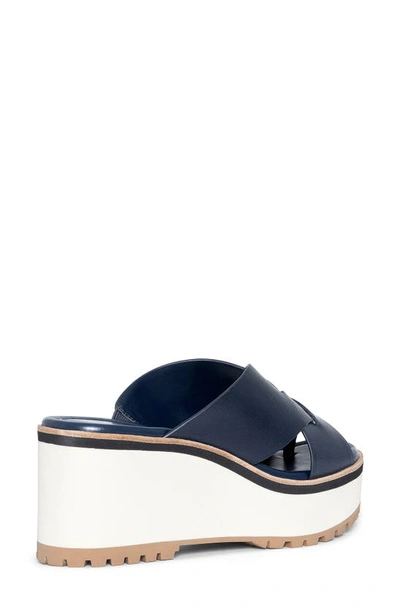 Donald Pliner Wedge Platform Sandal In Navy