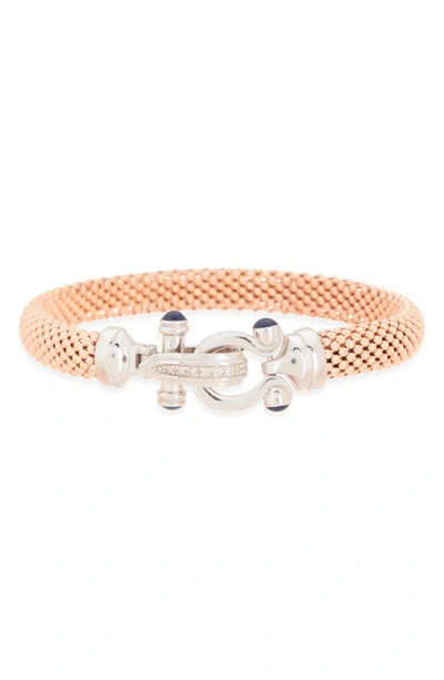 Shop Meshmerise Pavé Diamond Bangle Bracelet In Rose Gold