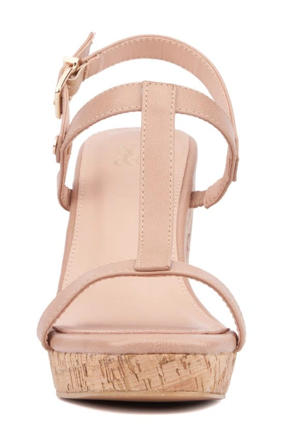 Shop New York And Company Aimee Wedge Sandal In Beige