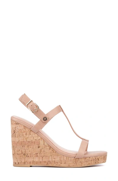 Shop New York And Company Aimee Wedge Sandal In Beige