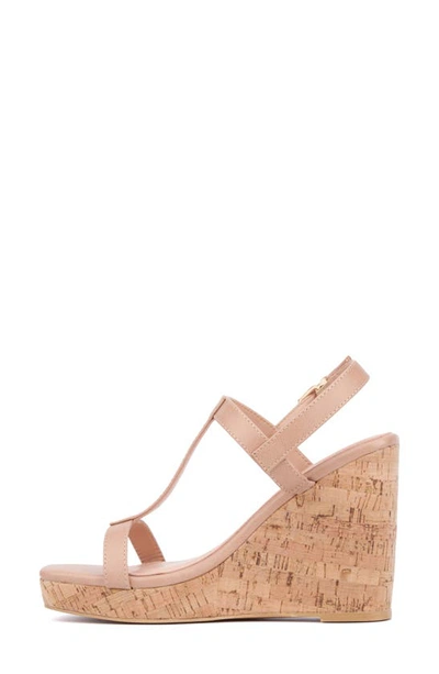 Shop New York And Company Aimee Wedge Sandal In Beige