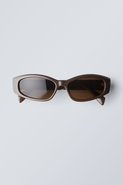 Shop Weekday Slide Sunglasses In Brown