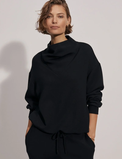 Varley Betsy Funnel Neck Sweatshirt In Black
