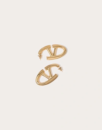Shop Valentino Garavani Vlogo The Bold Edition Metal Earrings Woman Gold Uni