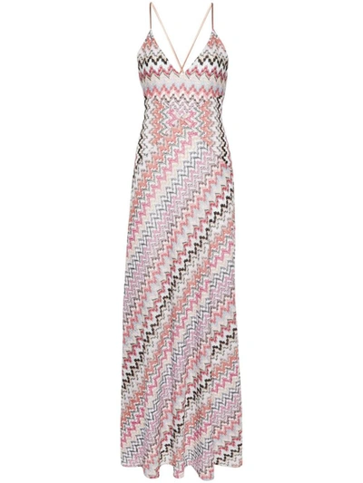 Shop Missoni Zigzag Pattern Dress In Pink