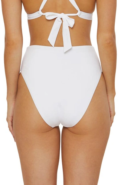 Soluna Ruched High Waist Bikini Bottoms In White