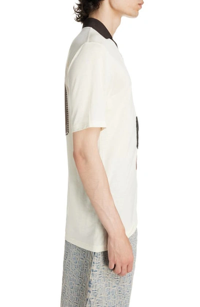 Shop Acne Studios Embroidered Logo Johnny Collar Polo In Ivory White