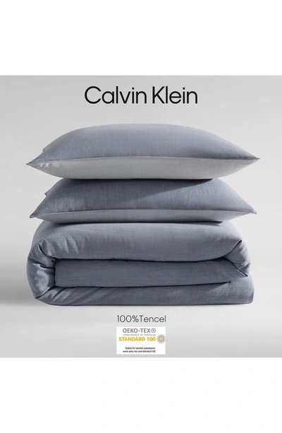 Shop Calvin Klein Reversible Tencel® Lyocell Duvet Cover & Sham Set In Blue