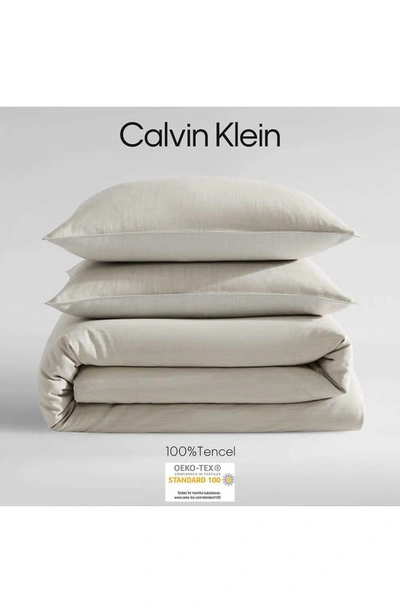 Shop Calvin Klein Reversible Tencel® Lyocell Duvet Cover & Sham Set In Beige/ Tan