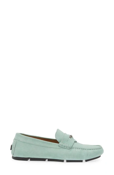 Shop Versace Medusa Coin Penny Driving Loafer In Spearmint Rutenium