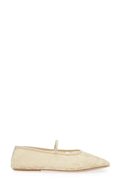 Shop Jeffrey Campbell Mesh Mary Jane Flat In Yellow Lace