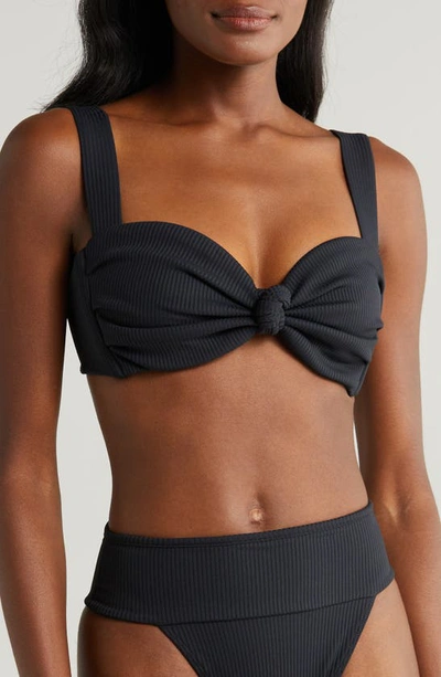 Shop Montce Hayden Rib Bikini Top In Black Rib