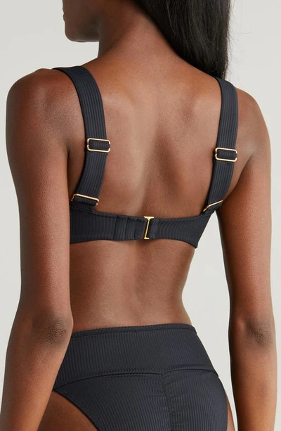 Montce Hayden Rib Bikini Top In Black Rib