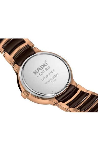Rado Centrix Diamond Bracelet Watch, 30.5mm In Brown