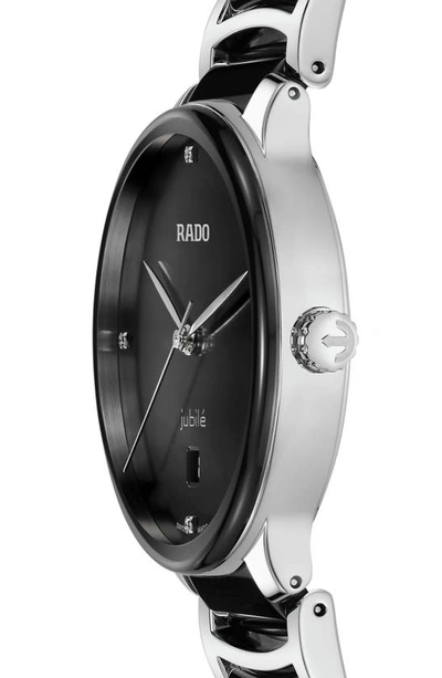 Rado Centrix Diamond Bracelet Watch, 39.5mm In Black