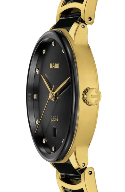Shop Rado Centrix Diamond Bracelet Watch, 39.5mm In Black