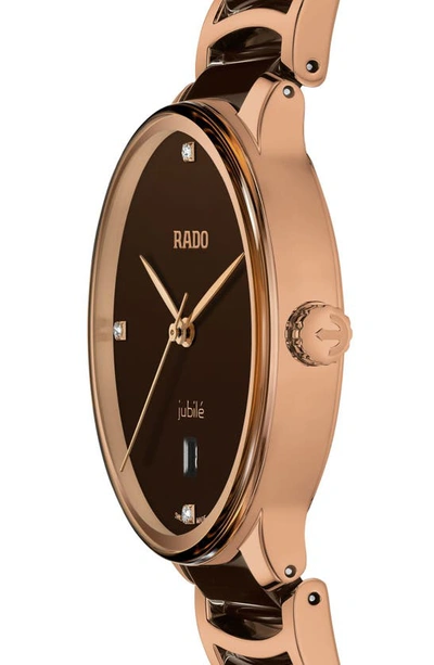 Shop Rado Centrix Diamond Bracelet Watch, 39.5mm In Brown