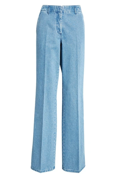 Shop Dries Van Noten Flared Leg Tailored Trousers N In Light Blue 514