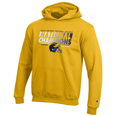 Shop Champion Youth   Maize Michigan Wolverines College Football Playoff 2023 National S Pullover