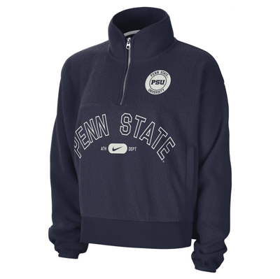 Shop Nike Navy Penn State Nittany Lions Fly Fleece Quarter-zip Jacket