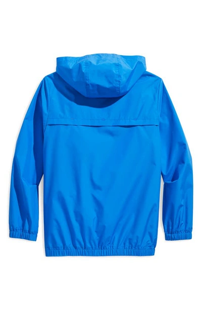 Shop Vineyard Vines Kids' Packable Storm Shep Zip-up Jacket In Tide Blue