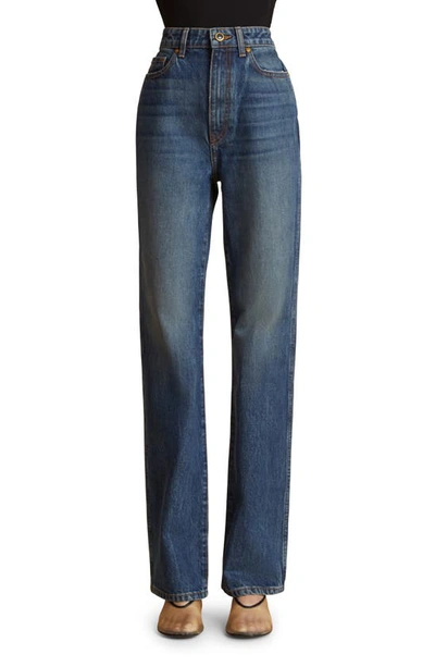 Shop Khaite Danielle High Waist Straight Leg Jeans In Stinson