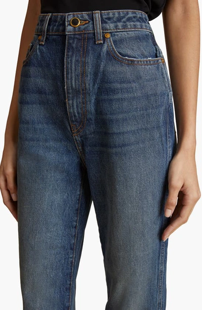 Shop Khaite Danielle High Waist Straight Leg Jeans In Stinson