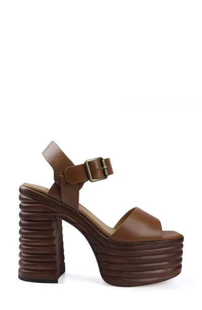 Shop Zigi Sadira Platform Sandal In Tan Leather